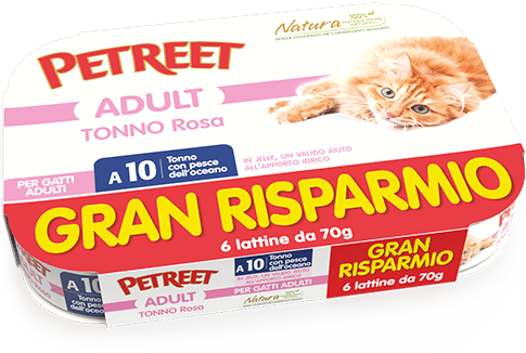 Petreet Natura Tonno Rosa e Pesce dell'Oceano 6x70gr Petreet Natura Tonno Rosa e Pesce dell'Oceano 6x70gr